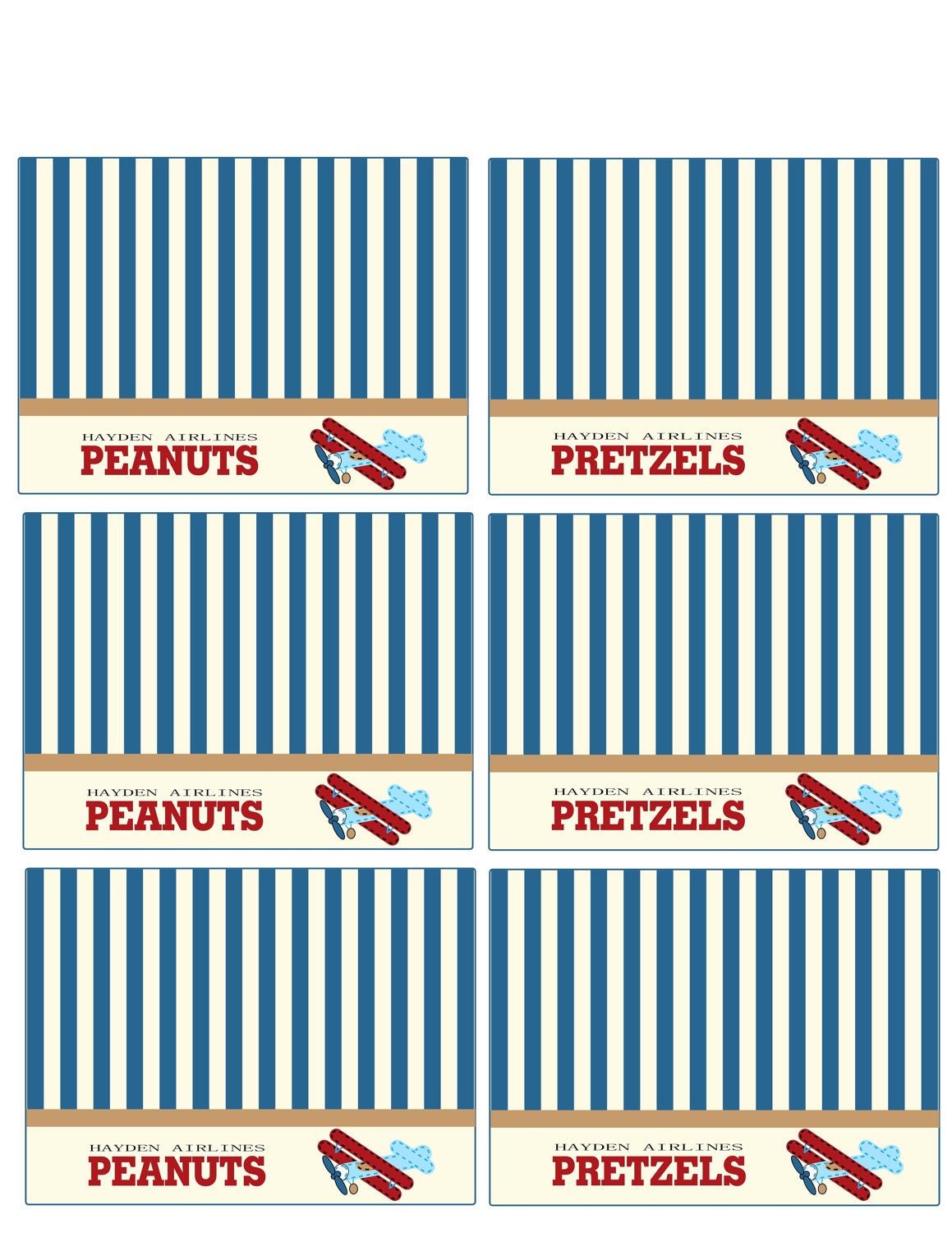 Printable Little Airplane Treat Bag Toppers Il_570xn