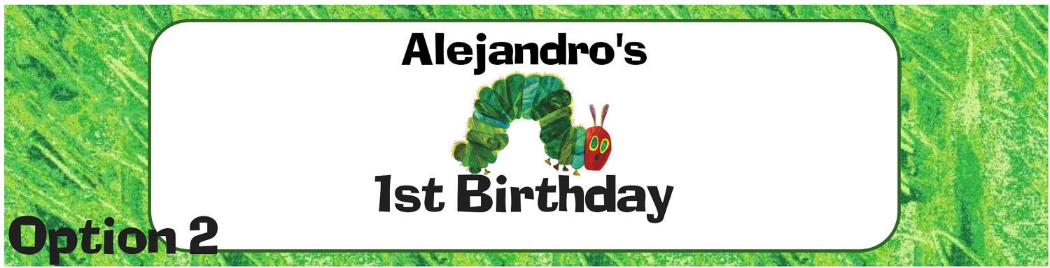 Custom Printable Hungry Caterpillar Birthday Theme Party Water Bottle Wrappers