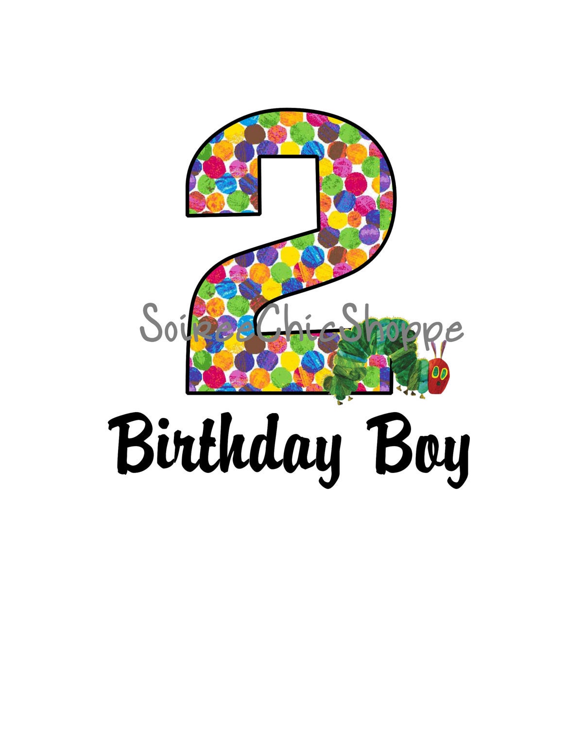 Custom Printable Caterpillar Birthday Theme Party T-Shirt Transfer Image