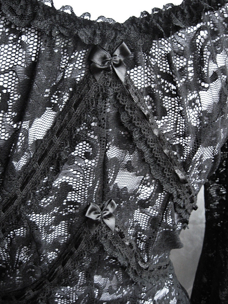 Blouse Treia, victorian, steampunk, burlesque, black lace, Somnia Romantica by Marjolein Turin