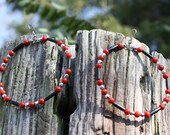 Red Coral Earrings - Bone Earrings - Hoop Earrings - Statement Earrings - Native American Inspired - Gift For Her -Tribal - Boho - Hippie