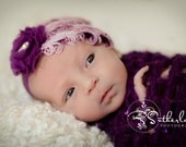Photography Prop Swaddler-Crochet Wrap- Amethst Sequins