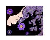 Lady Among the Flowers Giclee Print