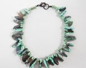 Light Green and Black Stone Necklace