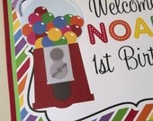 New Gumball Door Sign, Welcome Sign, Hanging Sign