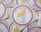 Under The Sea Mermaid Collection: Set of 12 Stickers, Favor Stickers, Mermaid Party, Mermaid Stickers, Mermaid, Personalized Sticker Il_170x135