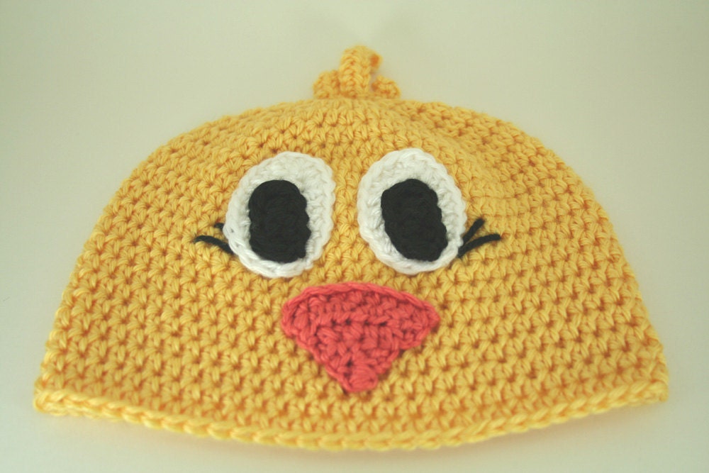 OOAK- Baby Chick Hat - Easter Chicken - 3-6 Months Infant Baby - OOAK Ready To Ship - Handmade & Crocheted Crochet