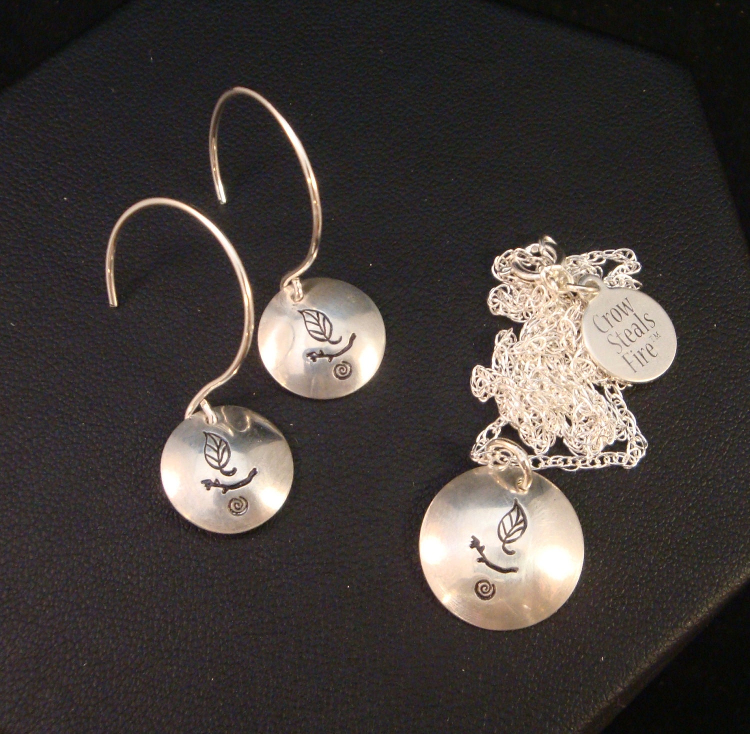 Necklace and Earrings Set - Nature UU Chalice in Sterling Silver