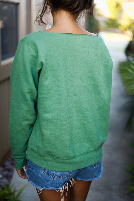 green tribal pocket sweatshirt