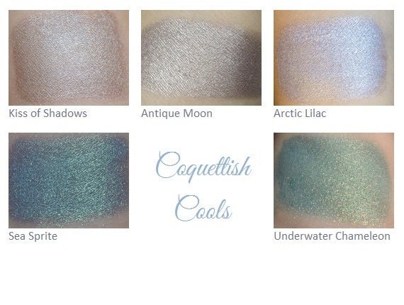 Mineral Eyeshadow Pigment Makeup Sample Set - Coquettish Cools