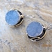 Druzy Chalcedony Earrings with Sterling Silver and 9 Carats Gold