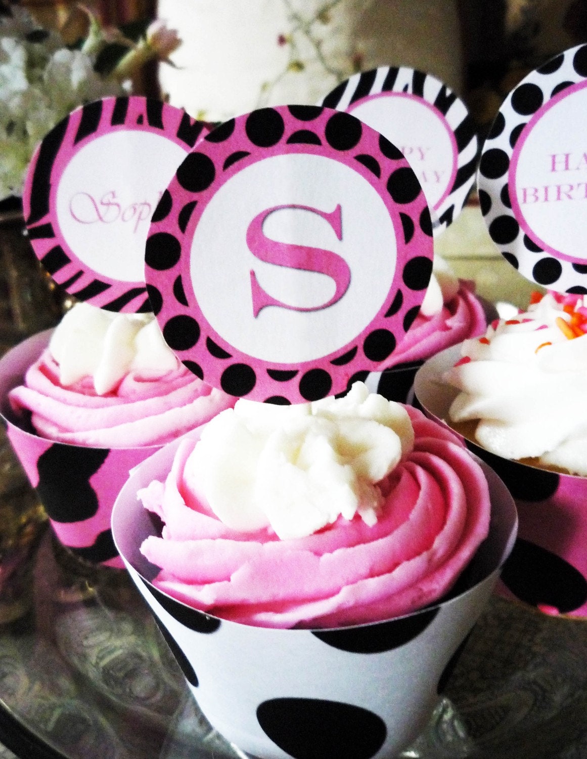 Printable Party Cupcake Toppers and Wrappers Zebra And Dot Il_170x135