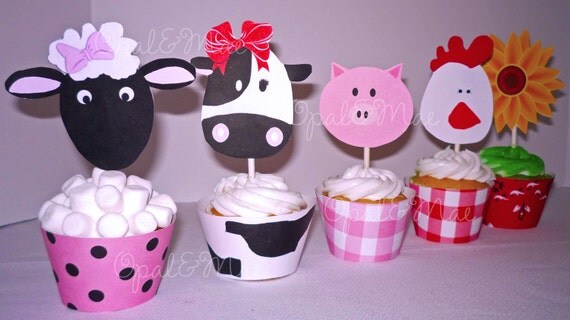 Farm Friends Printable Party Cupcake Wrappers and Wrappers Il_570xn