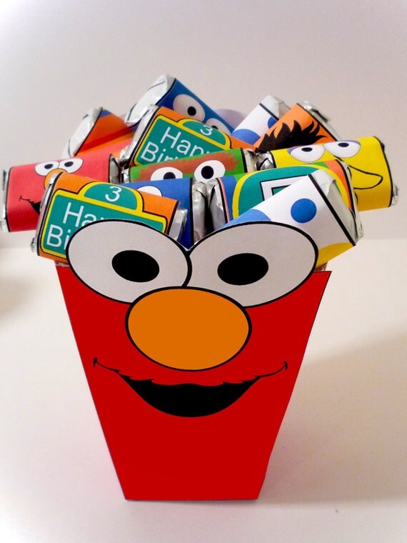 Monster Box Sesame Street inspired - PRINTABLE PARTY - Treat Popcorn Box Il_570xn