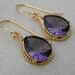 Amethyst Purple and Gold Glass Earrings