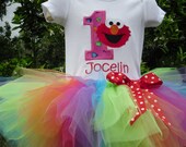 Custom Boutique Personalized Birthday Elmo Tutu set sizes 12m - 5/6