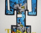 Design your own Batman Birthday Number Super Hero character applique t-shirt  - Personalized free