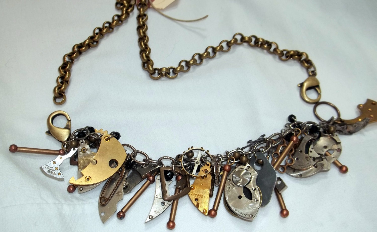 SALE STEAMPUNK Totally Awesome Necklace/Bracelet Solid Brass OOAK