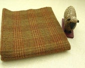Wool Fabric, Fat Quarter Yard, Khaki Plaid, J419