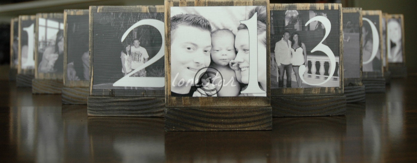 TABLE NUMBERS-Set of 20 Personalized Wedding Table Numbers - Custom wooden dispays make great Centerpieces-Place Cards-Decoration.