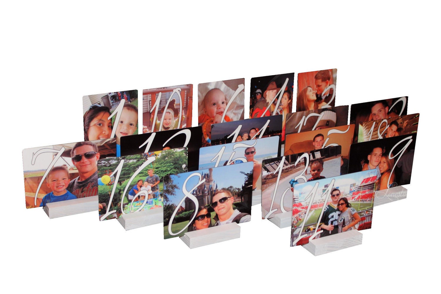 TABLE NUMBERS-High Resolution  Personalized  Wedding Table Numbers - Custom dispays make great Centerpieces-Place Cards