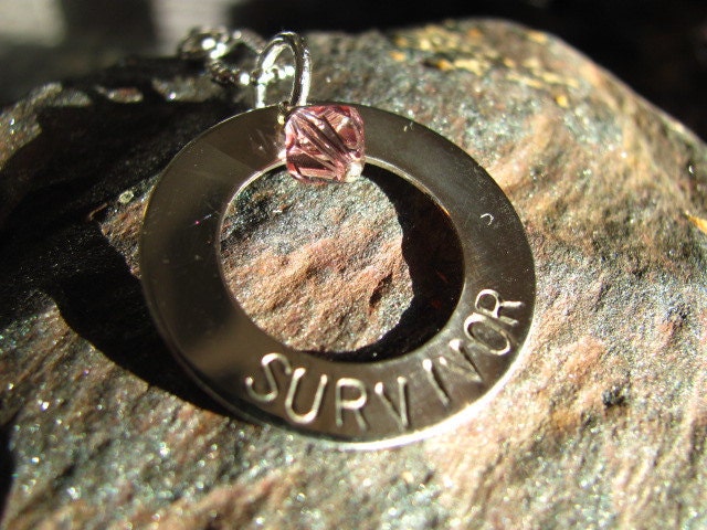 SURVIVOR Sterling Silver Personalized Hand Stamped Necklace