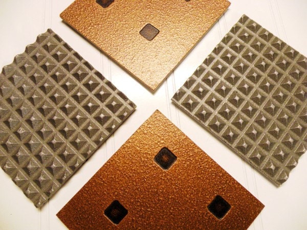 Eco Friendly Bonded Metal Coasters Industrial / Architectural, Drink Coasters, Beverage Coasters, Modern, Coffee Cup, Wine Glasses Coasters