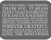 Custom Designed Printable Wedding Day Thank You Card
