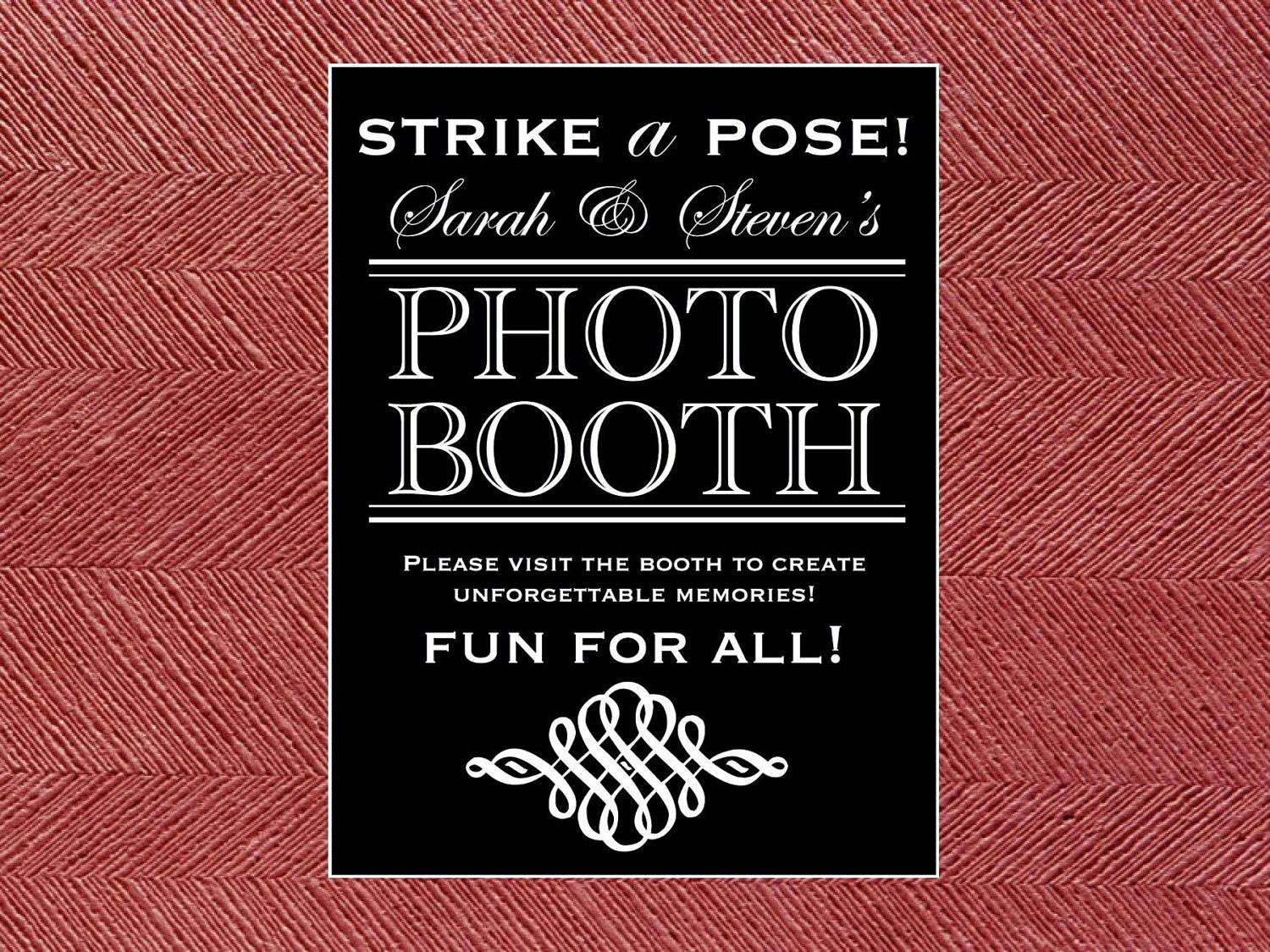 Modern Wedding Reception Photo Booth Sign or Poster Do it Yourself Ready to Print Wedding Decor