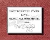 Wedding Signage- Please Take Sunglasses Sign DIY Print Ready