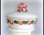 Vintage Italian Capodimonte Style Lidded Bowl Dish