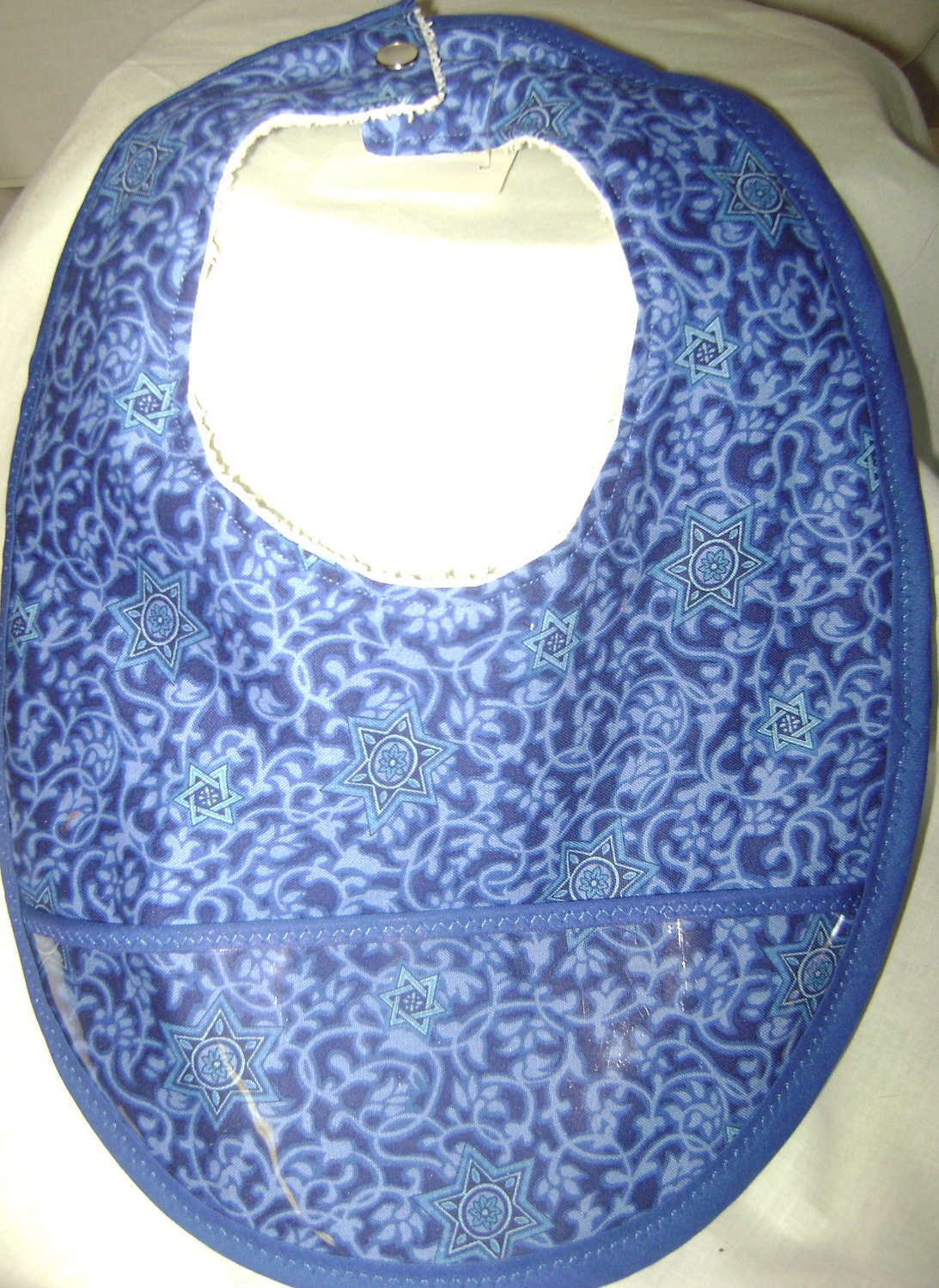 Baby Bib Blue Stars on a Blue Background    (172)