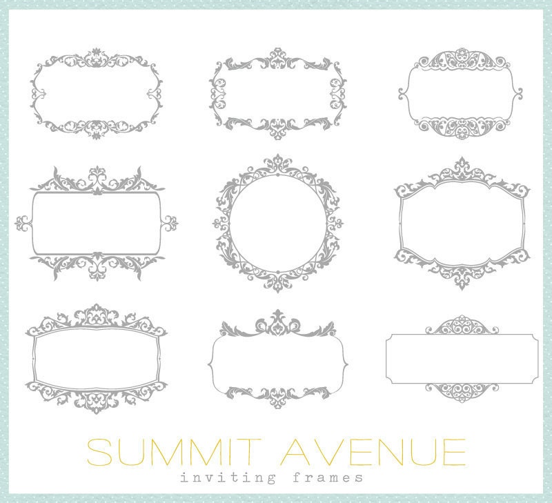 CLIP ART set of 18 designer frames - personal & commercial use - for photography scrapbook logos - Instant Download
