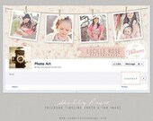 INSTANT DOWNLOAD Facebook Timeline Cover & tab button design - Shabby Rosie by Summit Avenue