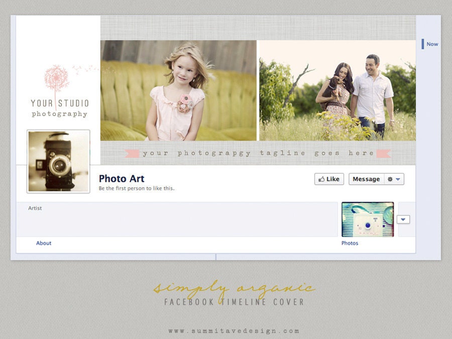 INSTANT DOWNLOAD Facebook Timeline Cover design - Simply Organic by Summit Avenue