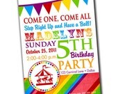 Printable Carnival Circus Birthday Party Invitation