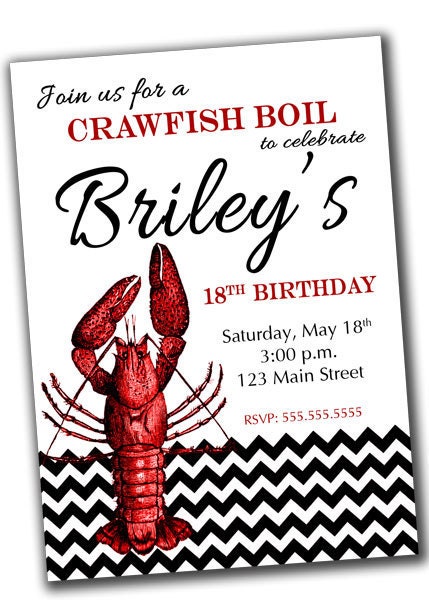 Crawfish Boil Party Invitation PRINTABLE Digital File