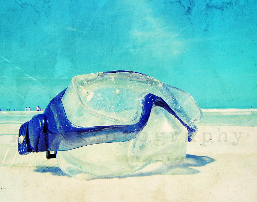 Gone Diving 11x14 Photography Graphic Design Mixed Media ART Vintage Textured WallArt