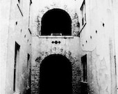 Blind Faith Photography art black and white 11x14 print Old Building Black Hole Cross Christen Gothic