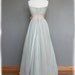 Strapless Vintage Style Silk Chiffon Dress with Fabric Flowers, Custom Made in your size