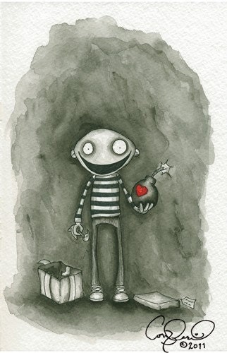 Love Struck. Watercolor print numbered and signed by coryBasil 5x7