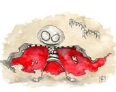 The Count's Cape. Watercolor print numbered and signed by coryBasil 5x7