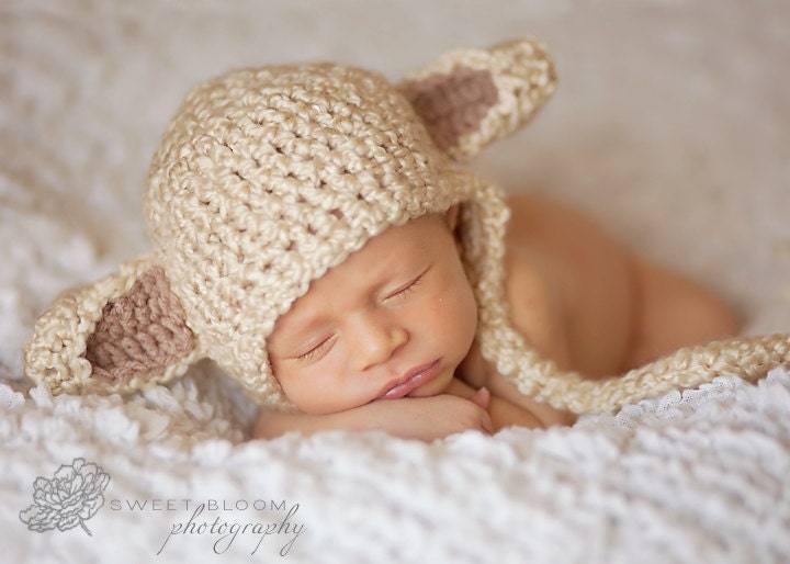 Baby Lamb Hat- PDF Crochet pattern- Easter Newborn to Teen Sizes