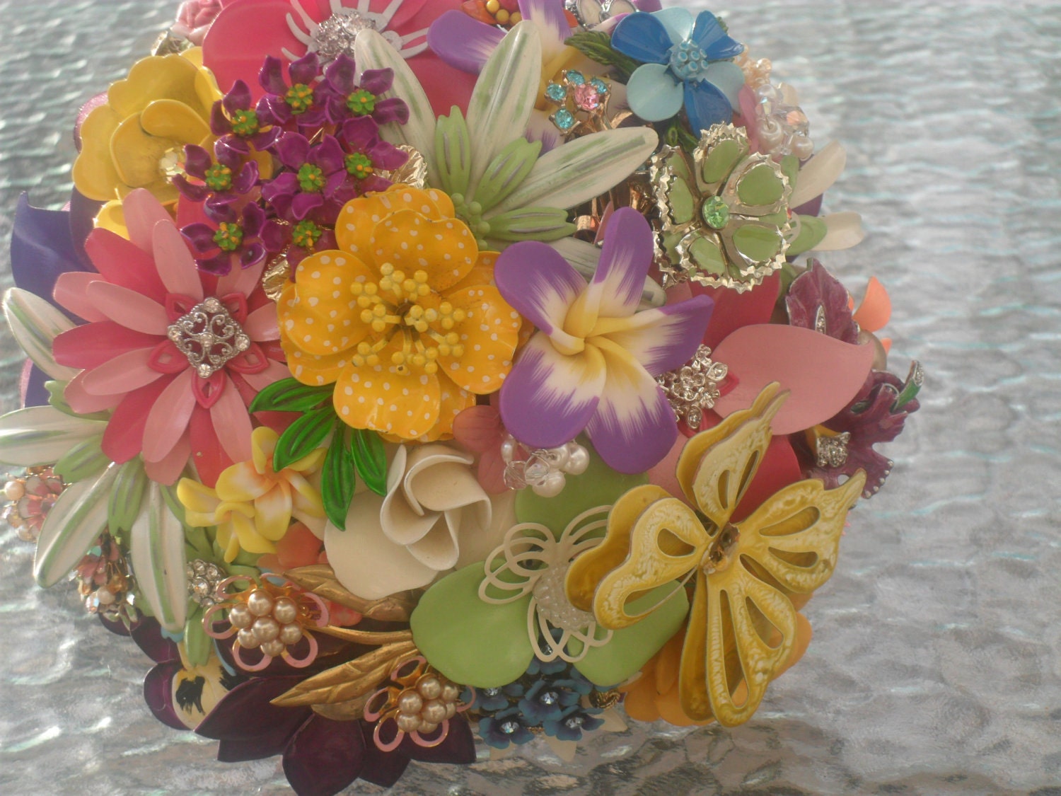 Brooch and Wildflower Bouquet    Made to Order...Just for You