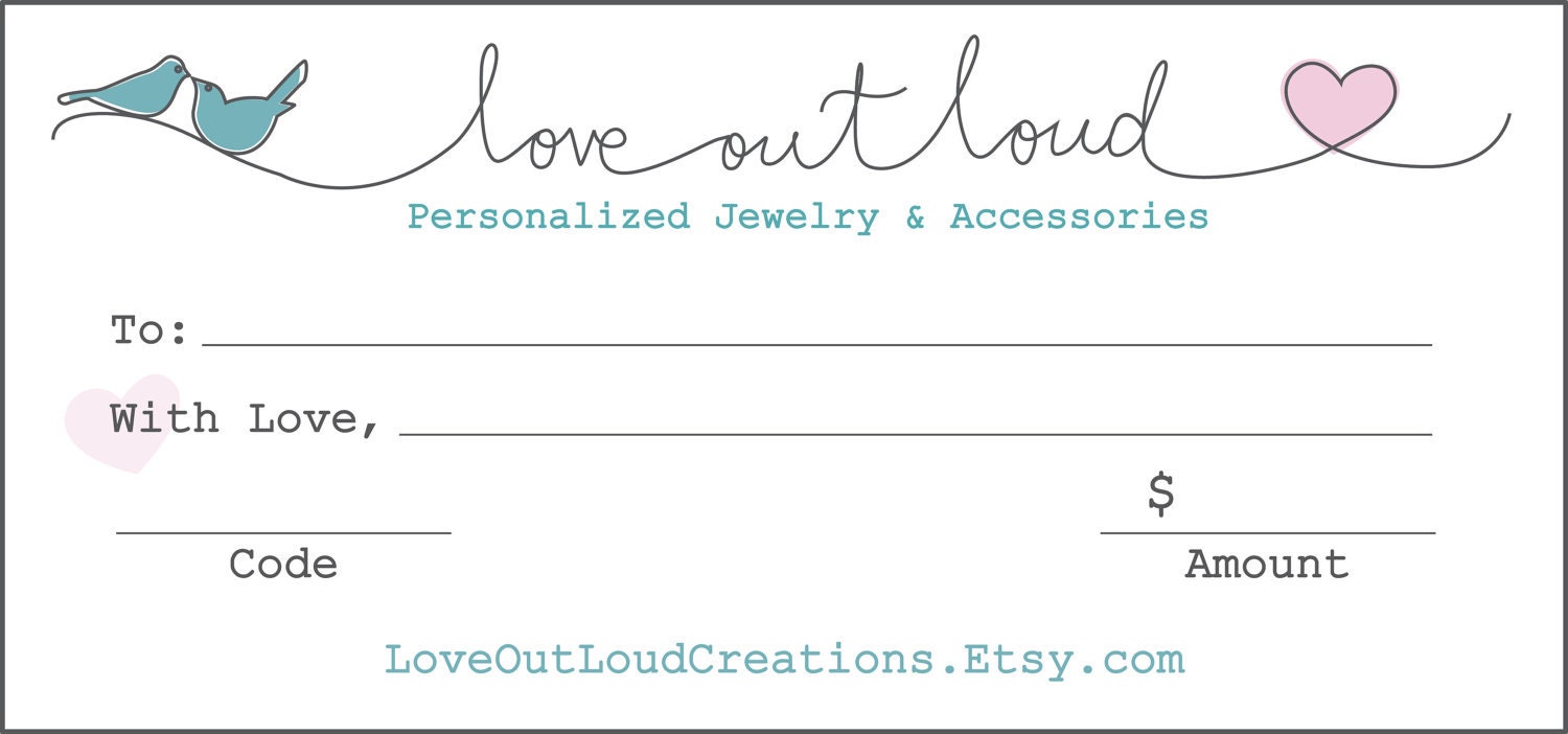 Love Out Loud GIFT CERTIFICATE