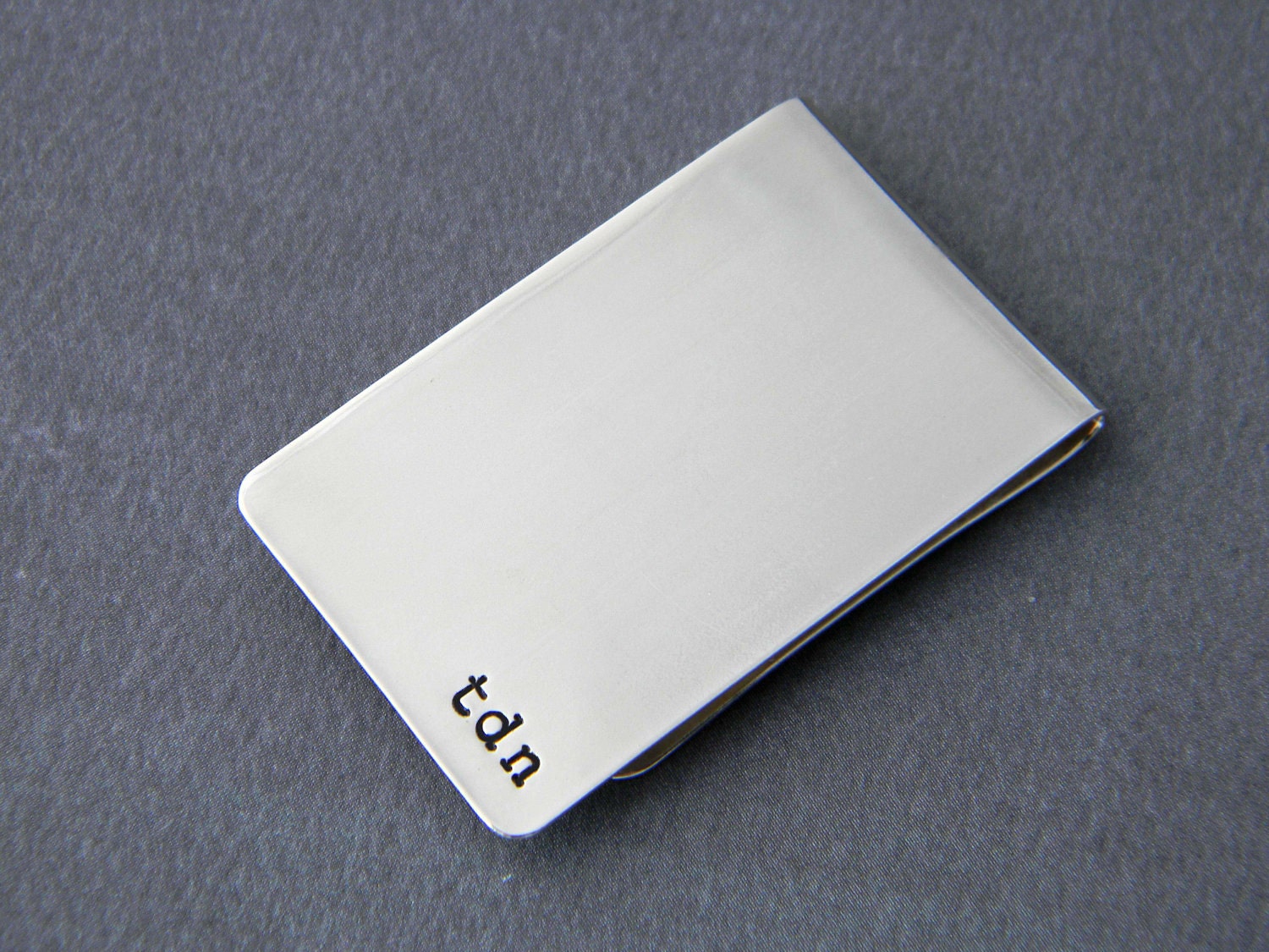 Sterling Silver Personalized Hand Stamped Money Clip
