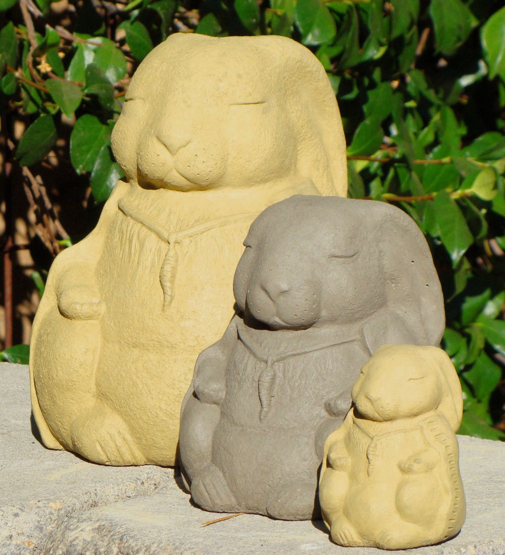 SMALL MEDITATING RABBIT Original Buddha Animal Garden Sculpture (o)