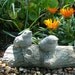 Solid Stone BIRDS ON A BRANCH Original Garden Sculpture (c)