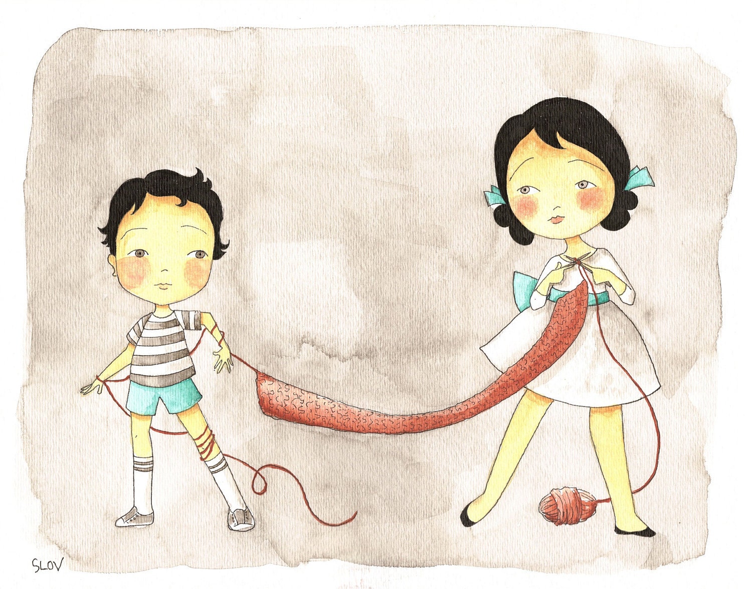 Never Ending Knitting - 7"x5" print