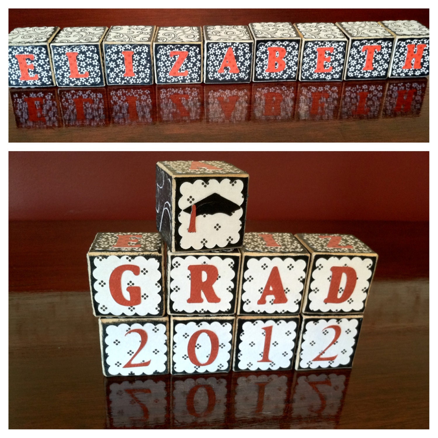 Alphabet Blocks, Personalized Graduation Gift, 1 1/2" wooden blocks, Custom Alphabet Blocks